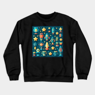 Kid's stars, rockets and trophies Crewneck Sweatshirt